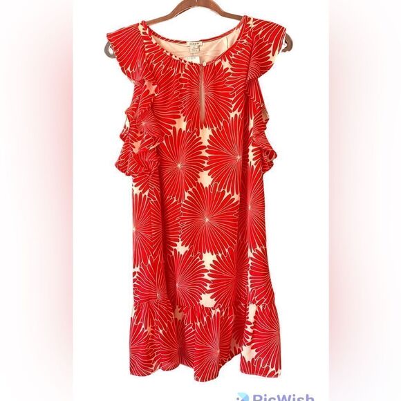 J. Crew Sunburst Flowers Flutter Sleeve Shift Dress - Picture 3 of 9